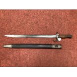 WWI Scarce British Pattern 1907 Bayonet with Hooked Quillon and Scabbard, bayonet manufacturer