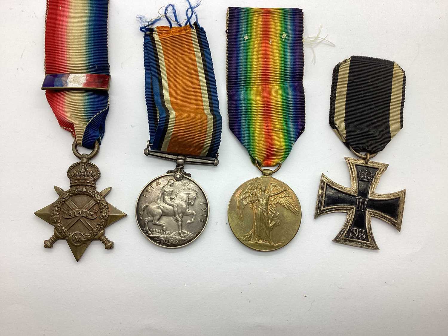 WWI Trio of British Medal, comprising 1914-15 Star awarded to 38970 GNR W S Aylett RFA, British - Image 2 of 3