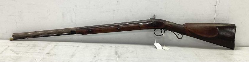 English XVIII Century Original Flintlock Sporting Gun, with later percussion conversion,