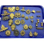 British Army & Commonwealth cap badges including Rifle Brigade, Royal Artillery and Royal Engineers,