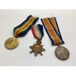 WWI Trio of British Medals, comprising 1914-15 Star, British War Medal and Victory Medal awarded
