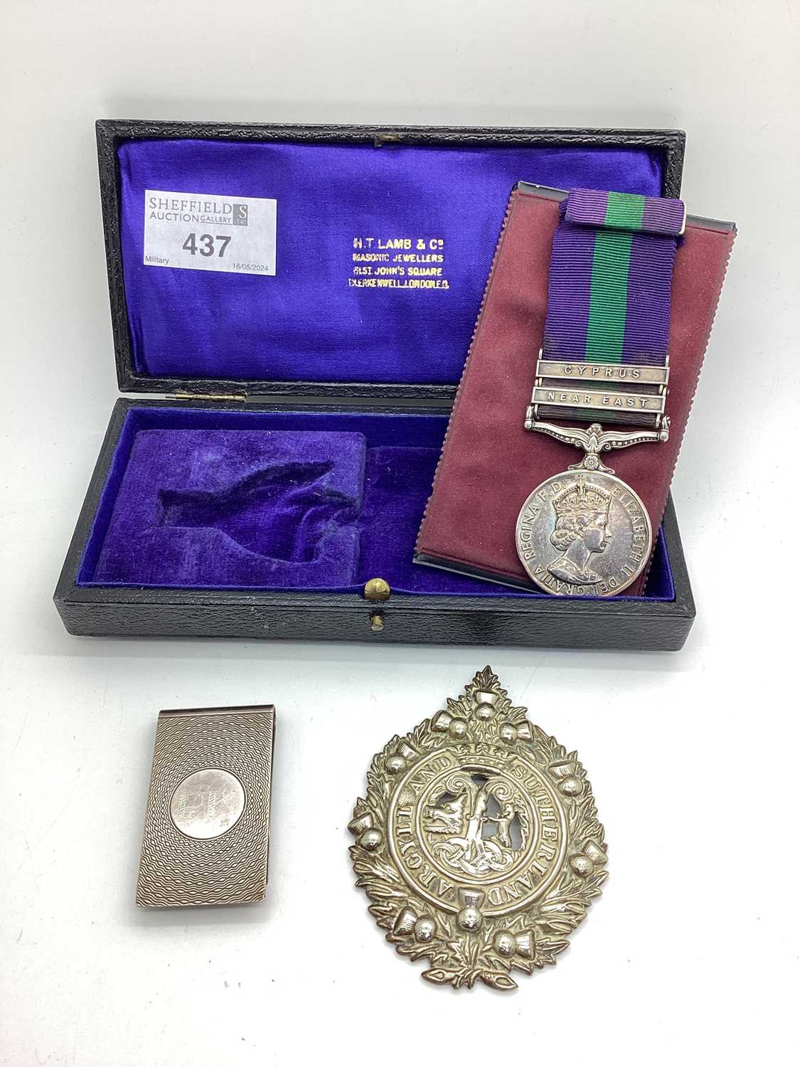 British Army Argyle & Sutherland Highlanders General Service Medal, with 'NEAR EAST' AND 'CYPRUS'