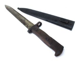 Ulster Volunteer Force (UVF) Marked Austrian M1904 Mannlicher Bayonet with Scabbard, wooden grip