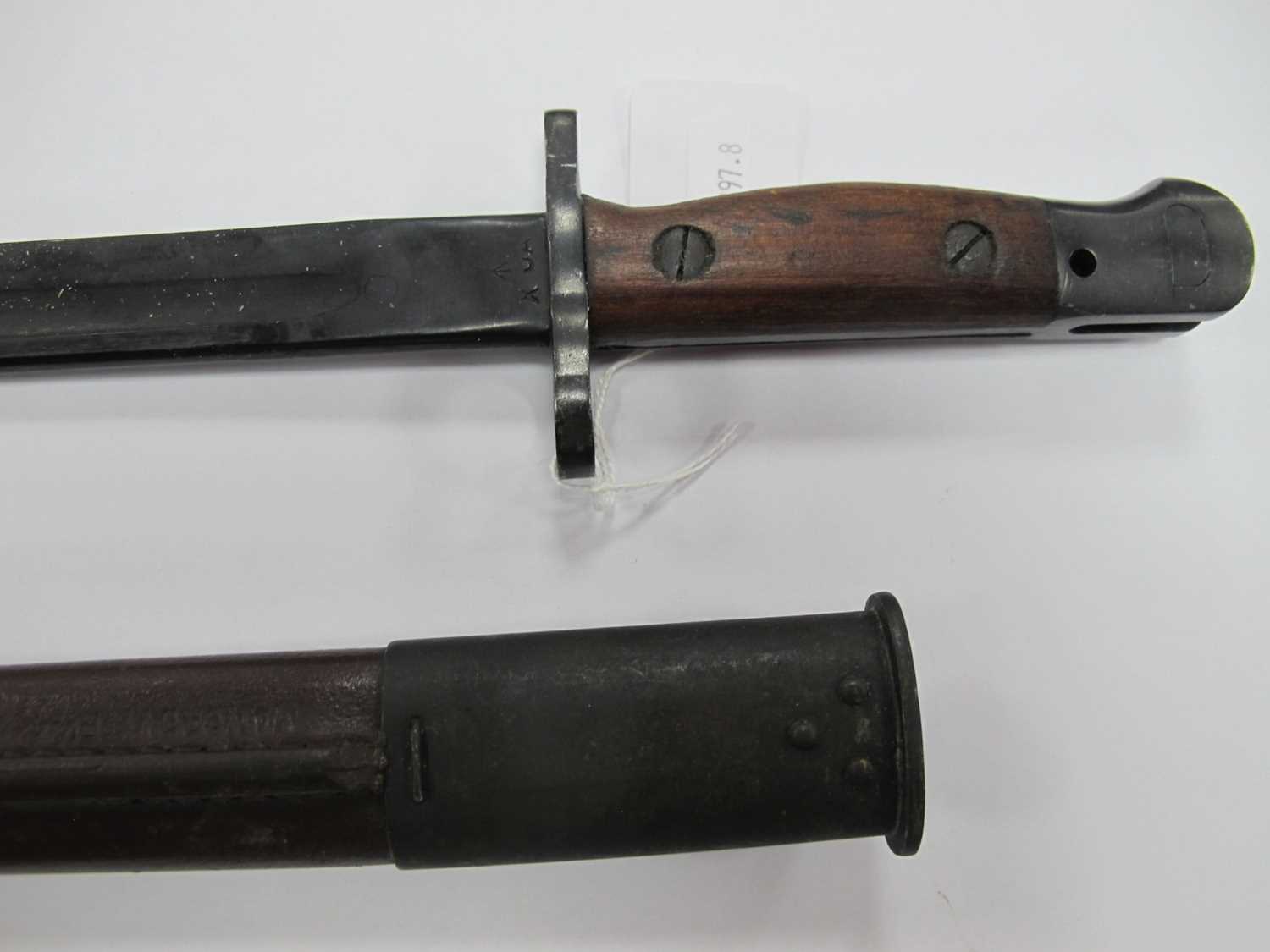 WWII Australian 1907 Pattern Short Bayonet, with various marks on blade including year '45', - Image 7 of 12