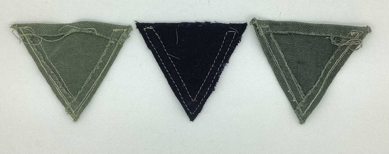 WW2 German Army Gefreiter chevrons (2) and SS Sturmann chevron (1). Due to the nature of these items - Image 2 of 2