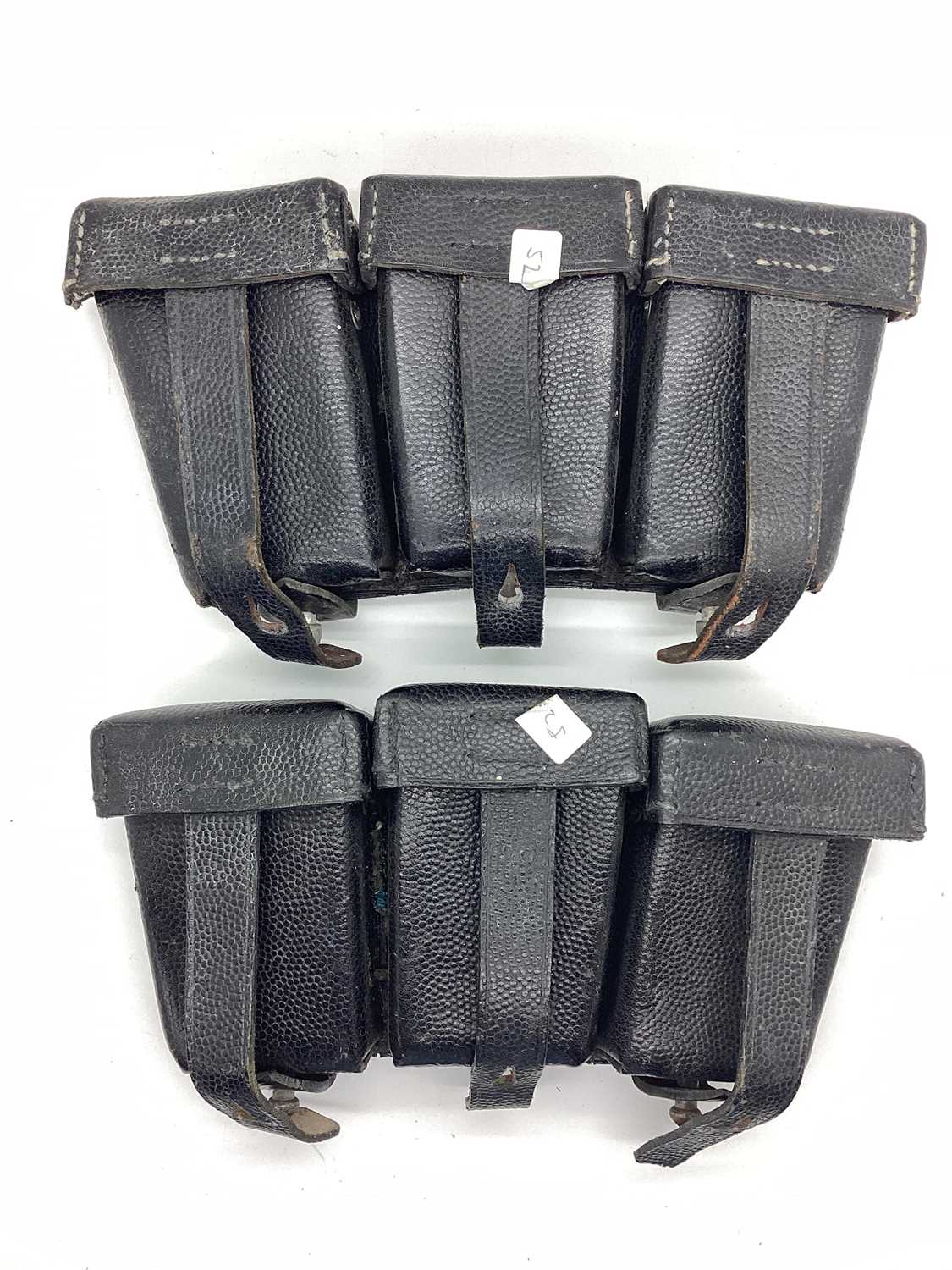 WW2 German Army K98 leather ammunition pouches (2). Due to the nature of these items we politely