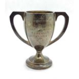 WWII RAF Silver Trophy, with inscription 'Presented to Sgt E J Richardson Air Firing Honours RAF