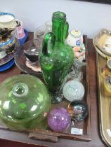 Edinburgh Glass Bowl, Amethyst example, paperweights, Poole jam pot, Worcester birds, etc:- One
