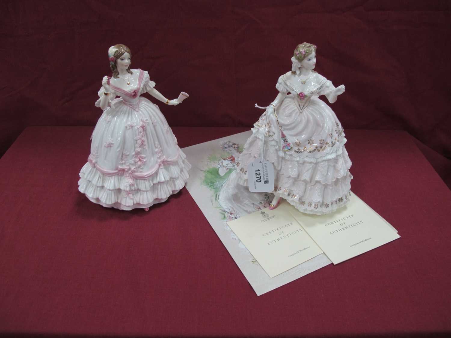 Royal Worcester Figurines 'The Masquerade Begins' and 'The Fairest Rose' each limited edition of