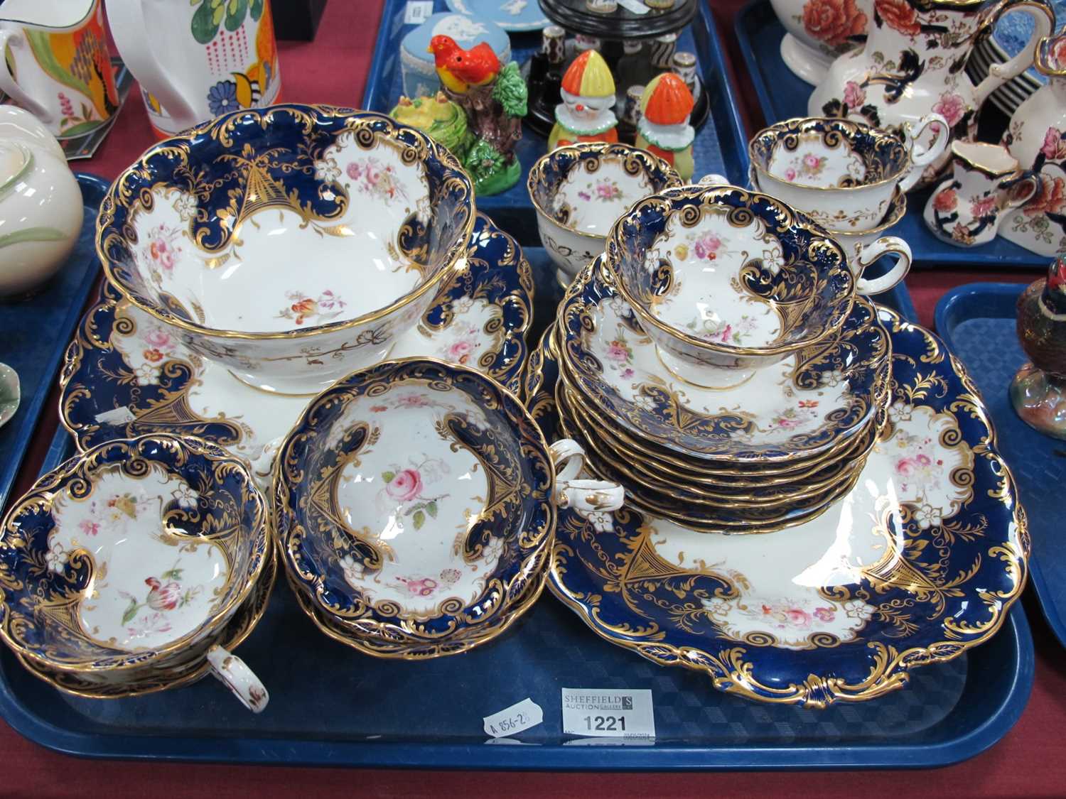 Late Victorian Part Tea Service, comprising two bread and butter plates, eight cups, seven saucers