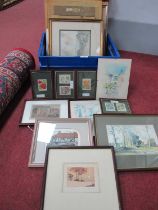 Original Artwork by Lyn Littlewood, B.D Booth, M Evans, Richard Taylor, prints, silks:- One Box