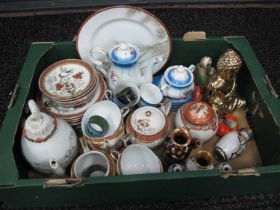 Oriental - Cloisonne napkin rings and vases, ceramic coffee ware, etc:- One Box.