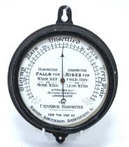 Aitchison & Co 'The Universal Barometer', with instructions to white enamelled dial, (glass absent),
