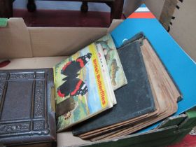 Edwardian Photograph in Album with Metal Clasp (empty), cigarette and tea cards:- One Box