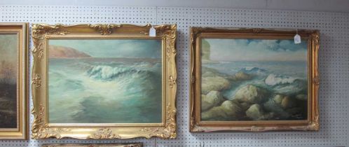 J.T. Barton 'Cloughton Wyke' Oil on Canvas, 44.5 x 59.5cm, signed lower right, another similar. (2)