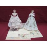 Royal Worcester Figurines 'Royal Debut' and 'Queen of Hearts', each limited edition of 12,500 for