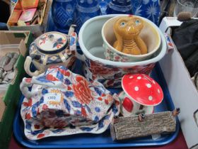 Japanese Toadstool Money Box, ET example, teapot, cheese dish, etc:- One Tray.