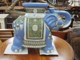 Chinese Style PotteryEelphant Seat, stand stool, 42cm high.