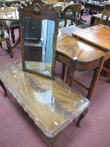 Mahogany Side Table, mahogany mirror, together with a mahogany coffee table (3)