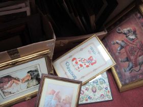 Box of Unframed Prints, together with a box of Russell Flint prints, records:- Two Boxes