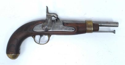 XX Century English Civil War Style Percussion Pistol, 38cm long.