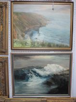 Tom Barton 'After The Storm' Oil on Canvas, 44.5 x 59.5cm, details verso, another Sea Fog, Filey