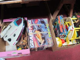 Fisher Price Parking Garage and boxed Magic Show, Fun Flyer, Grand Prix Scalextric, BlueBird Mania