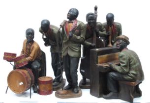 New Orleans Jazz Band Figures, playing piano, drums, saxophone, etc. (6) These are made from