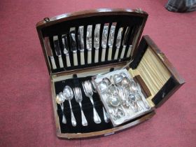 Harrison-Fisher, Sheffield Canteen of Cutlery, together with a box of plated cutlery, tea spoons