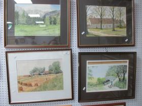 Eric Beardsall, 'A Lincolnshire Farm', watercolour 24.5 x 35cm, three others by the same hand. (4).