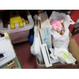 Plastic Pull Along Cart, Mega blocks, Nintendo WII, Fisher Price house, Chad Valley activity table.