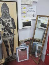 Rectangular Shaped Mirror, framed medieval knight, other mirrors, etc (5)