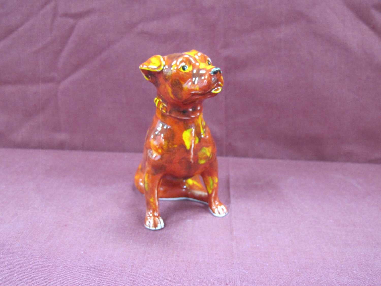 Anita Harris Multicoloured Figure of a Boxer Dog, silver signed, 11.5cm high.