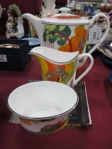 Wedgwood Connoisseur Collection 'Cornwall' Coffee Pot, 'Windbells' cream jug and 'Secrets' sugar