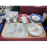 Continental Porcelain Dressing Table Set, Dresden porcelain dessert set, cabinet plates etc:- One