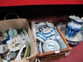 Blue and White Kitchen Pottery, wash jug and bowl, other ceramics. Staffordshire Ironstone Chef