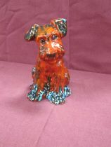 Anita Harris Model of a Cute Dog, gold signed, 15cm high.