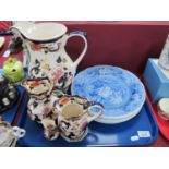 Four Mason's 'Mandalay' Jugs - pitcher to miniature hydra and six various Spode Blue Room plates:-