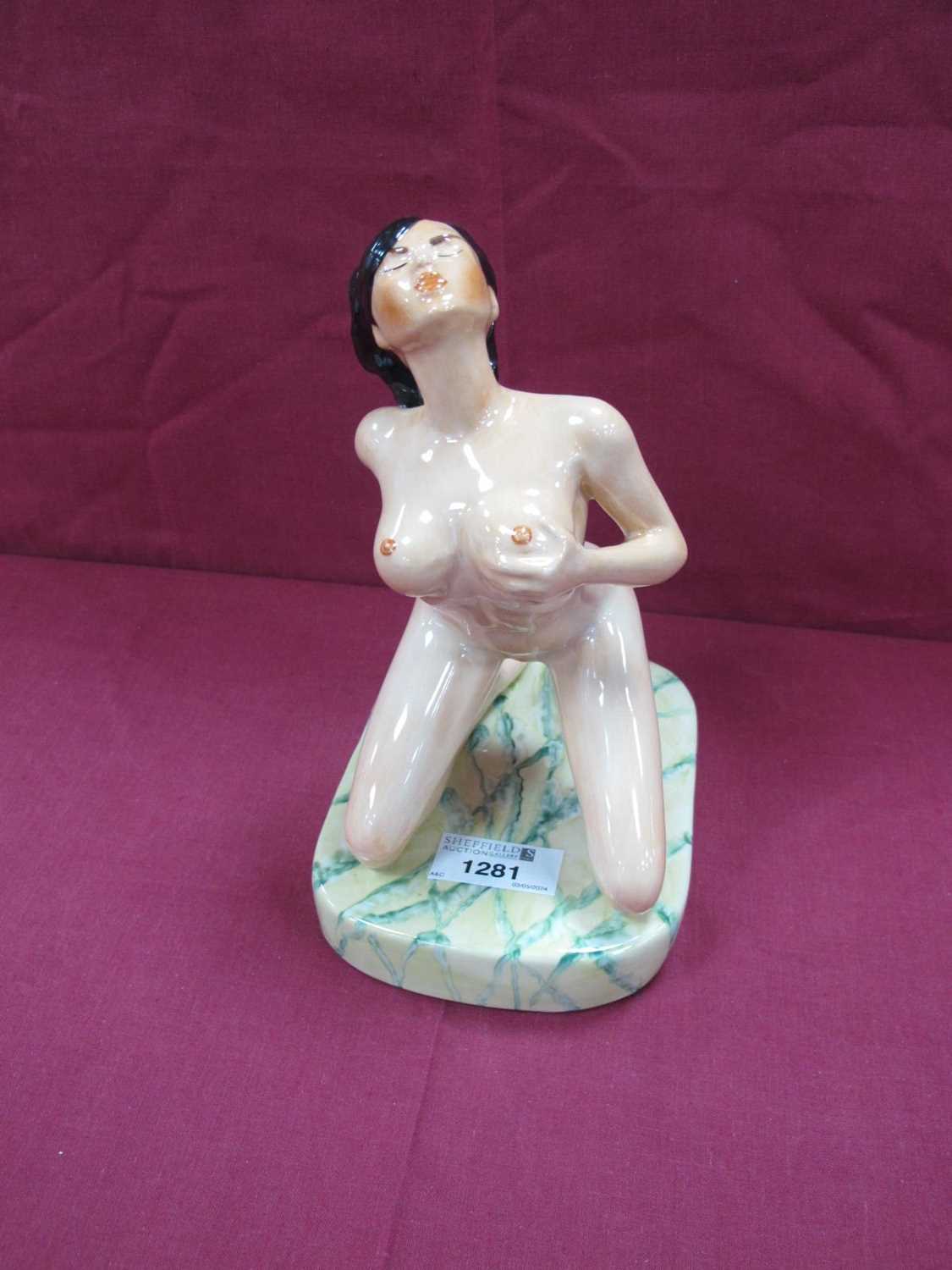 A Peggy Davies Erotic Figurine 'Lolita', artist's original colourway 1/1 by Victoria Bourne, 21.