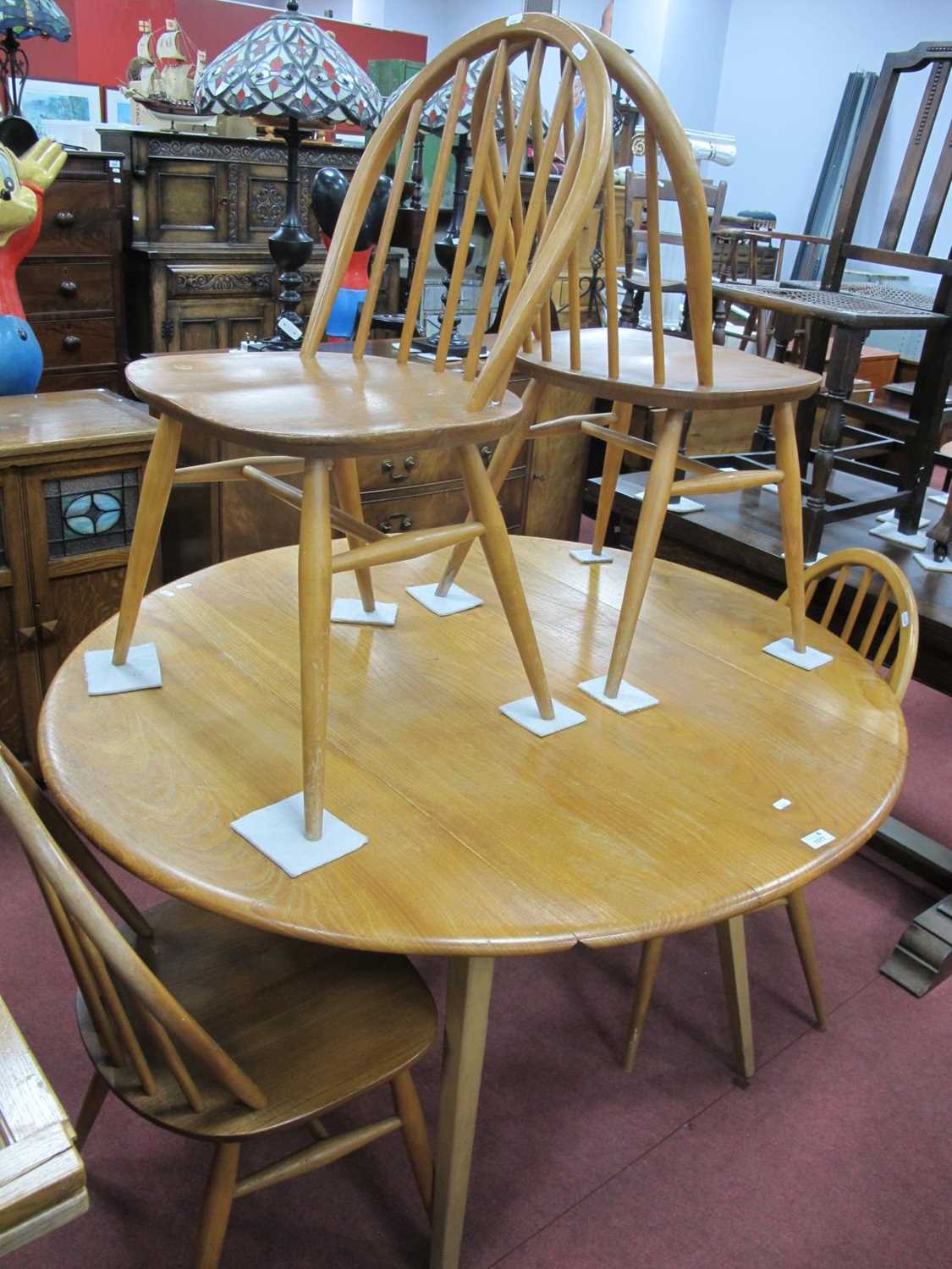 Ercol Drop Leaf Table, together with four matching chairs (5).