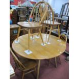 Ercol Drop Leaf Table, together with four matching chairs (5).