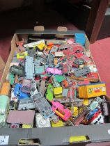 Die Cast Cars, Dinky, Corgi, cars, trailers, fire engines etc:- One Box