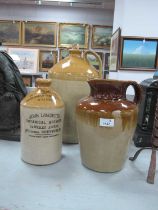 Harling of Castleford Stoneware Flagon, 38cm high, Pearsons for John Lancaster, smaller stoneware