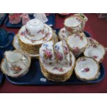 Hammersley China Teaware, pattern 12668 decorated with floral sprays and highlighted in gilt (