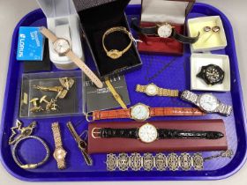 Assorted Ladies and Gent's Wristwatches, including Accurist, Rotary, Lorus, etc, vintage panel