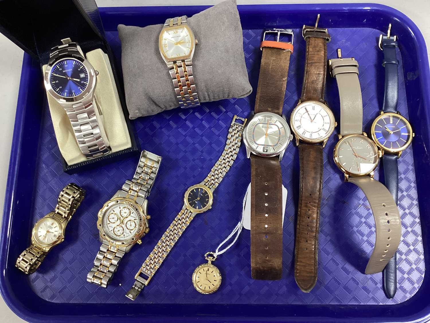 Assorted Modern Wristwatches, including Marc Jacobs, Sekonda, Bench, antique style Gradus pendant