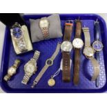 Assorted Modern Wristwatches, including Marc Jacobs, Sekonda, Bench, antique style Gradus pendant
