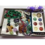 An Assortment of Hardstone Jewellery, including faceted bead bracelet, necklace and bracelet set,