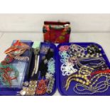 Assorted Costume Jewellery, including bracelets, assorted bead necklaces, matching necklace and clip