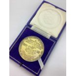 A Hallmarked Silver Gilt 'The John Bull Medal' Commemorative Medallion, "The University of Leicester